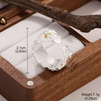 Modern Style Butterfly Daisy Windmill Copper Inlay Zircon 18K Gold Plated Silver Plated Women's Open Rings main image 2