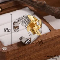Modern Style Butterfly Daisy Windmill Copper Inlay Zircon 18K Gold Plated Silver Plated Women's Open Rings sku image 1