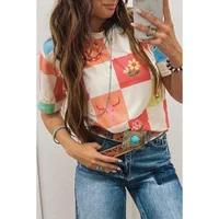 Women's T-shirt Short Sleeve T-Shirts Casual Simple Style Streetwear Flower main image 5