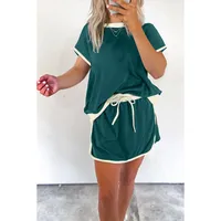 Holiday Daily Selfie Women's Casual Simple Style Streetwear Solid Color Cotton Spandex Polyester Shorts Co-ord Set Shorts Sets main image 3