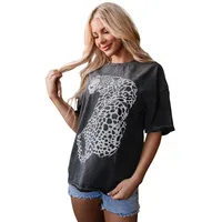 Women's T-shirt Short Sleeve T-Shirts Vintage Style Leopard sku image 3