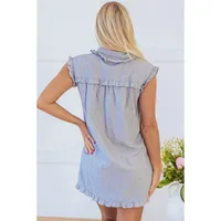 Women's Shirt Dress Casual Elegant Streetwear Turndown Short Sleeve Stripe Above Knee Holiday Banquet Selfie main image 4