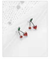 1 Piece Vacation Simple Style Fruit Inlay F136 Titanium Alloy 5A Zircon Ear Studs main image 1