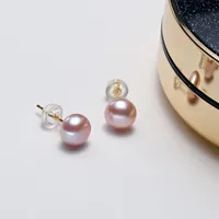 Zhuji Factory Direct Sales S925 Sterling Silver 5A Grade Flawless Freshwater Pearl Ear Studs Entire Sterling Silver Classic Auricular Needle Gold main image 4
