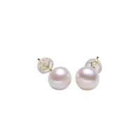 Zhuji Factory Direct Sales S925 Sterling Silver 5A Grade Flawless Freshwater Pearl Ear Studs Entire Sterling Silver Classic Auricular Needle Gold main image 5