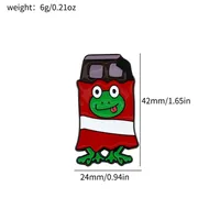 Cartoon Style Cute Animal Cartoon Frog Alloy Stamping Stoving Varnish Plating Unisex Cartoon Pinback Badge Brooches Collar Pin main image 2
