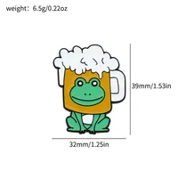 Cartoon Style Cute Animal Cartoon Frog Alloy Stamping Stoving Varnish Plating Unisex Cartoon Pinback Badge Brooches Collar Pin sku image 124