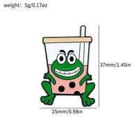 Cartoon Style Cute Animal Cartoon Frog Alloy Stamping Stoving Varnish Plating Unisex Cartoon Pinback Badge Brooches Collar Pin sku image 30