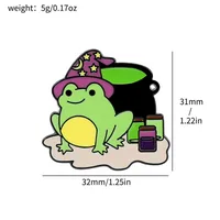 Cartoon Style Cute Animal Cartoon Frog Alloy Stamping Stoving Varnish Plating Unisex Cartoon Pinback Badge Brooches Collar Pin sku image 91