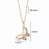 Elegant Simple Style Butterfly Copper Diamond Zircon 18K Gold Plated Women's Necklace main image 5