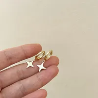 1 Pair Casual Star Inlay Copper Zircon Earrings main image 4