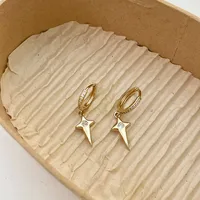 1 Pair Casual Star Inlay Copper Zircon Earrings sku image 1