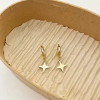 1 Pair Casual Star Inlay Copper Zircon Earrings sku image 2