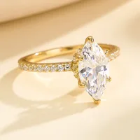 14K Gold Plated White Gold Plated 925 Sterling Silver Zircon Geometric Rings 925 Sterling Silver Rings main image 7