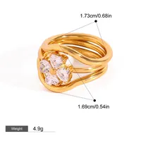 Wholesale Jewelry Vintage Style Artistic Four Leaf Clover 201 Stainless Steel Rings main image 2