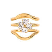 Wholesale Jewelry Vintage Style Artistic Four Leaf Clover 201 Stainless Steel Rings main image 5