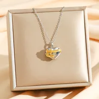 Simple Style Heart Shape Bow Knot Titanium Steel Copper Mixed Metal 18K Gold Plated Women's Pendant Necklace main image 3