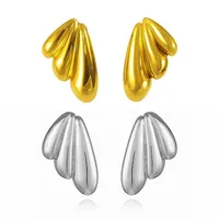 1 Pair Elegant Commute Wings 304 Stainless Steel 18K Gold Plated Ear Studs main image 2