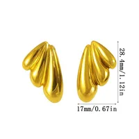 1 Pair Elegant Commute Wings 304 Stainless Steel 18K Gold Plated Ear Studs main image 3