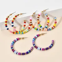 1 Pair Classic Style Geometric Beaded Enamel Alloy Ear Studs main image 4