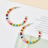 1 Pair Classic Style Geometric Beaded Enamel Alloy Ear Studs main image 3
