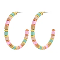 1 Pair Classic Style Geometric Beaded Enamel Alloy Ear Studs main image 5