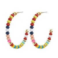 1 Pair Classic Style Geometric Beaded Enamel Alloy Ear Studs sku image 1