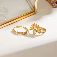 Wholesale Jewelry Vintage Style Classic Style Solar System Water Droplets 201 Stainless Steel Rings main image 3