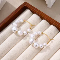1 Pair Baroque Style Modern Style C Shape 304 Stainless Steel 18K Gold Plated Ear Studs main image 6