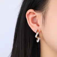 1 Pair Baroque Style Modern Style C Shape 304 Stainless Steel 18K Gold Plated Ear Studs main image 7