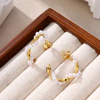 1 Pair Baroque Style Modern Style C Shape 304 Stainless Steel 18K Gold Plated Ear Studs main image 9