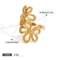 Wholesale Jewelry Artistic Flower 201 Stainless Steel Rings main image 2