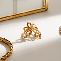 Wholesale Jewelry Artistic Flower 201 Stainless Steel Rings main image 1