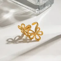 Wholesale Jewelry Artistic Flower 201 Stainless Steel Rings main image 3