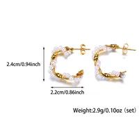1 Pair Baroque Style Modern Style C Shape 304 Stainless Steel 18K Gold Plated Ear Studs sku image 2