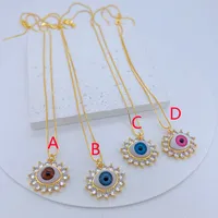 Casual Vacation Devil's Eye Copper Polishing Inlay Resin Zircon 18K Gold Plated Women's Pendant Necklace main image 1