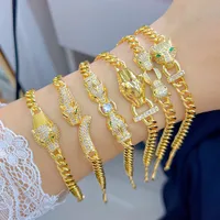 Casual Vacation Animal Jaguar Copper Polishing Inlay Zircon 18K Gold Plated Women's Bracelets main image 1