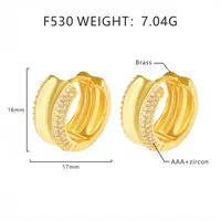 1 Pair Simple Style Geometric Polishing Plating Inlay Copper Zircon Hoop Earrings main image 2