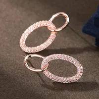 1 Pair Elegant Modern Style Geometric Copper Zircon Earrings main image 4