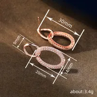 1 Pair Elegant Modern Style Geometric Copper Zircon Earrings main image 2