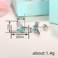 1 Pair Cute Sweet Bird Copper Zircon Ear Studs main image 3