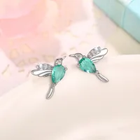 1 Pair Cute Sweet Bird Copper Zircon Ear Studs main image 5