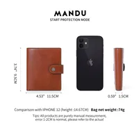 Mandu Men's Wallet New High-Grade Vertical Card Holder  Anti-Theft Swiping Wallet Coin Purse Wholesale main image 3