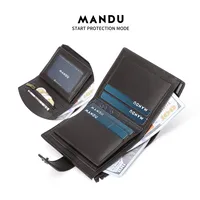 Mandu Men's Wallet New High-Grade Vertical Card Holder  Anti-Theft Swiping Wallet Coin Purse Wholesale main image 5