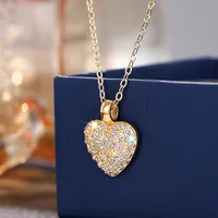 Elegant Classic Style Heart Shape Copper Zircon Women's Earrings Necklace main image 3