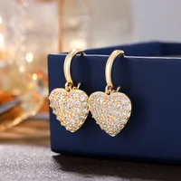Elegant Classic Style Heart Shape Copper Zircon Women's Earrings Necklace main image 4