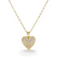 Elegant Classic Style Heart Shape Copper Zircon Women's Earrings Necklace sku image 1