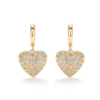 Elegant Classic Style Heart Shape Copper Zircon Women's Earrings Necklace sku image 2