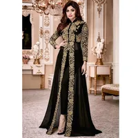 European And American Fashion Stand-up Collar & Lace Chiffon Dress Retro Style Women's Long Sleeve Lace Patchwork Waist-Slimming Dress main image 2