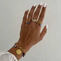 IG Style Basic Commute Devil's Eye Chili 304 Stainless Steel Alloy Copper Enamel Women's Rings Bracelets main image 2